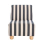 Parlan Black and White Stripe Armless Chair with Wooden Feet