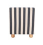 Parlan Black and White Stripe Armless Chair with Wooden Feet