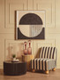 Parlan Black and White Stripe Armless Chair