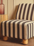 Parlan Black and White Stripe Armless Chair