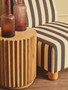 Parlan Black and White Stripe Armless Chair