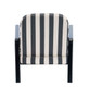 Parnay Black and White Stripe Armchair with Wooden Frame