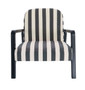 Parnay Black and White Stripe Armchair with Wooden Frame