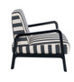 Parnay Black and White Stripe Armchair with Wooden Frame