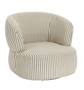 Parsac Olive Green and White Stripe Swivel Lounge Chair
