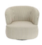 Parsac Olive Green and White Stripe Swivel Lounge Chair