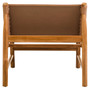 Kendari Natural Leather and Teak Modern Sling Chair