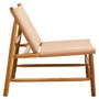 Kendari Natural Leather and Teak Modern Sling Chair