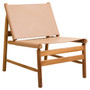 Kendari Natural Leather and Teak Modern Sling Chair