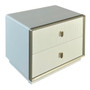 Dorsino Ivory Wood Veneer Two Drawer Bedside Table