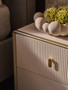 Dorsino Ivory Wood Veneer Two Drawer Bedside Table