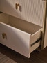 Dorsino Ivory Wood Veneer Two Drawer Bedside Table