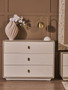 Dorsino Ivory Wood Veneer Three Drawer Chest