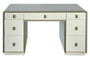 Dorsino Ivory Wood Veneer Seven Drawer Dressing Table