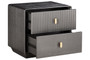 Dorsino Brown Grey Wood Veneer Two Drawer Bedside Table