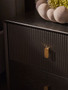 Dorsino Brown Grey Wood Veneer Two Drawer Bedside Table