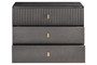 Dorsino Brown Grey Wood Veneer Three Drawer Chest