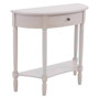 Heritage Grey Putty Half Moon One Drawer Wooden Console Table