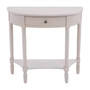 Heritage Grey Putty Half Moon One Drawer Wooden Console Table