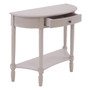 Heritage Grey Putty Half Moon One Drawer Wooden Console Table