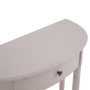 Heritage Grey Putty Half Moon One Drawer Wooden Console Table