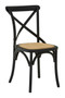 Lyon Black Oak Wood and Rattan Dining Chair
