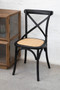 Lyon Black Oak Wood and Rattan Dining Chair