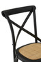 Lyon Black Oak Wood and Rattan Dining Chair