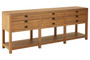 Lyon Washed Grey Oak Wood Console Table with Drawers