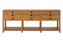 Lyon Washed Grey Oak Wood Console Table with Drawers