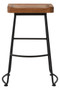 Lyon Weathered Oak Wood and  Metal Bar Stool