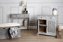 Heritage Grey Wash Rattan and Wooden Two Door Sideboard