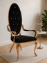Novara Black Velvet And Rose Gold Baroque Chair