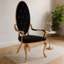 Novara Black Velvet And Rose Gold Baroque Chair