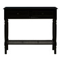 Heritage Two Drawer Black Finish Wooden Console Table with Shelf