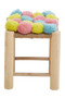 West Village Pink Blue And Yellow Pom Pom Stool