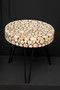 Lacuna Fir Wood Mosaic Disc Round Side Table
