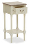 Heritage One Drawer Ivory Wooden Side Table