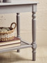 Heritage Grey Wash Wooden Side Table with Lower Shelf