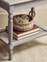 Heritage Grey Wash Wooden Side Table with Lower Shelf