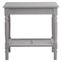 Heritage Grey Wash Wooden Side Table with Lower Shelf