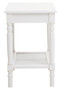 Heritage White Wooden Side Table with Lower Shelf