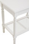 Heritage White Wooden Side Table with Lower Shelf