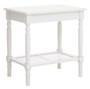 Heritage White Wooden Side Table with Lower Shelf