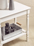 Heritage White Wooden Side Table with Lower Shelf