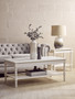 Heritage White Wooden Side Table with Lower Shelf