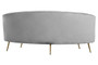 Hasna Three Seat Grey Velvet Sofa