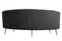 Hasna Three Seat Black Velvet Sofa