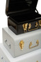 Parley Set of Three White Grey and Black Storage Trunks