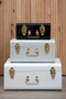 Parley Set of Three White Grey and Black Storage Trunks